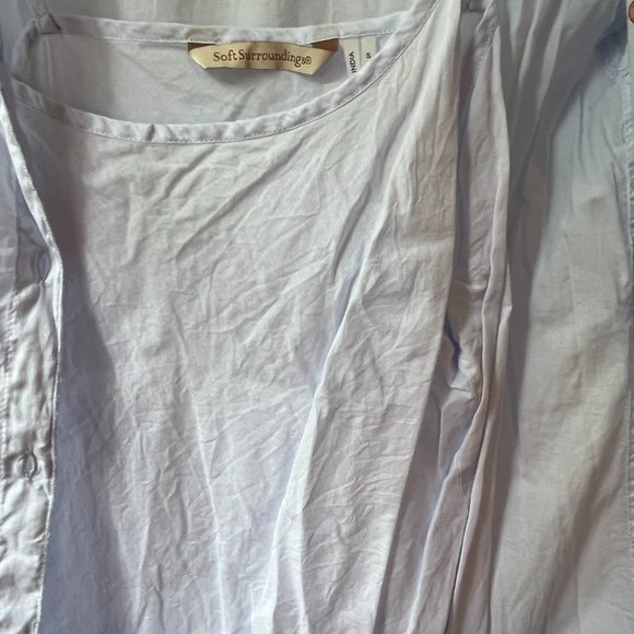 Women's Soft Surroundings Pastel Blue Tunic Blouse - Picture 6 of 7